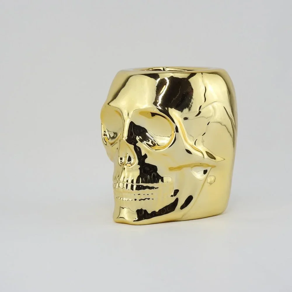 New Bath Body Works Gold Skull Soap Bottle Holder Golden